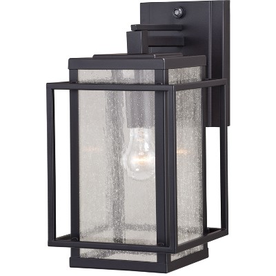 VAXCEL Hyde Park Dusk to Dawn Bronze Mission Outdoor Wall Light Lantern Clear Glass