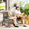2-Person Outdoor Glider Bench, Patio Double Swing Rocking Chair Loveseat with Steel Frame - 2 of 4