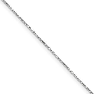 Black Bow Jewelry 1.15mm 14k White Gold Diamond Cut Oval Open Cable Necklace Chain