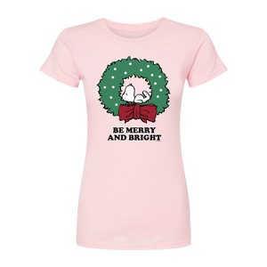 Women's - Peanuts - Holiday Vibes Fitted Graphic T-Shirt - 1 of 2