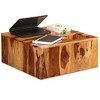 vidaXL Coffee Table Solid Sheesham Wood 27.6"x27.6"x11.8" - 3 of 4