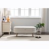 NicBex Storage Bench Velvet Fabric Accent Stools with Wood Legs for Bedroom and Entryway, White - 3 of 4
