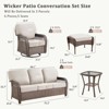 Buenhomino 6PCS Outdoor Furniture Set with 5" Thick Cushion, Outdoor Sofa Couch Set with Swivel Chairs and Ottoman, Brown Wicker Patio Furniture Set - 3 of 4