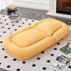 Vynxaria Yellow Plush Fabric Folding Floor Chair Set of 1 with 5 Adjustable Positions 90 to 180 Degree Backrest Iron Frame Gaming Meditation Nap Ready - 2 of 4