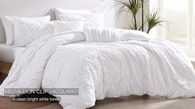 Tan King Cotton Jacquard Comforter Set with Pillows