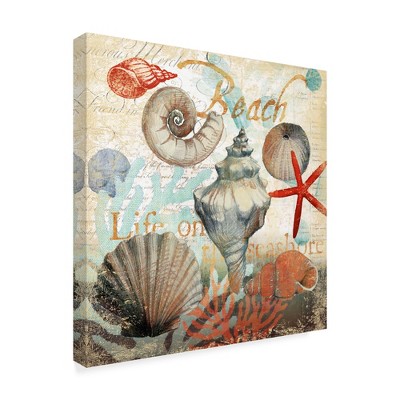 Trademark Fine Art -Art Licensing Studio 'Shell Collector Beach' Canvas Art