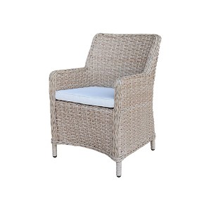 International Concepts Outdoor Wicker Patio Chair with Cushion: Aluminum Frame, Quick-Drying, Foam Fill - 1 of 4