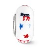 Black Bow Jewelry Fenton Sterling Silver Patriotic Democrat Glass Bead Charm - 3 of 4