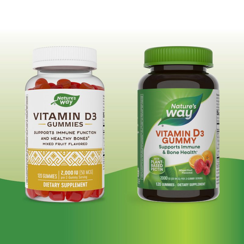 Nature&#39;s Way Vitamin D3 Gummies 2000 IU (50 mcg) - Mixed Fruit Flavored - 120ct, 3 of 11