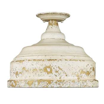 Golden Lighting Keating 3-Light Semi-flush in Antique Ivory