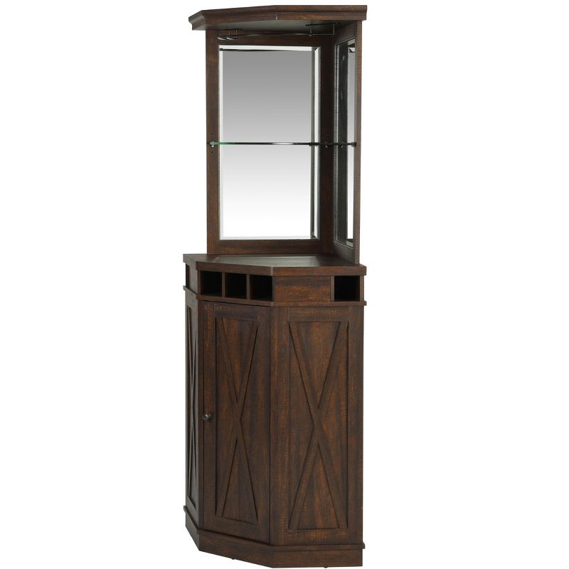 Home Source Corner Bar Unit with built-in Wine Rack and Lower Cabinet, 3 of 7