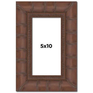 PosterPalooza | 5x10 Wide Bamboo Picture Frame, UV Acrylic, 4 Finishes - Brown, Black, Silver, and Natural - 1 of 4