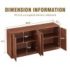 59" Modern Curved Wave Sideboard TV Stand,4-Door Storage Buffet Cabinet for Living Room Kitchen Bedroom-Baofuwish - 4 of 4