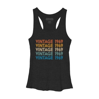 Women's Design By Humans Retro Vintage 1969 Rainbow By JoshuasPlayhouse Racerback Tank Top