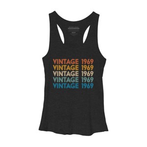 Women's Design By Humans Retro Vintage 1969 Rainbow By JoshuasPlayhouse Racerback Tank Top - 1 of 2