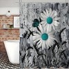 1pc Teal Daisy Shower Curtain - Water-Repellent and Leak-Resistant, Mold and for a Healthier Bathroom Environment - 4 of 4