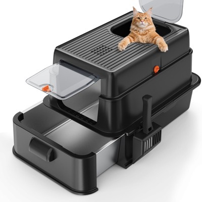 JOEJOY Cat Litter Box with Drawer, 46L Enclosed Potty with Carbon Filter, Triple Filtration System, Leak-Proof Design for Indoor Cats
