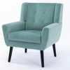 Lyngins Linen Accent Chairs with Curved Back,Upholstered Arm Chairs for Living Room,Bedroom - 4 of 4