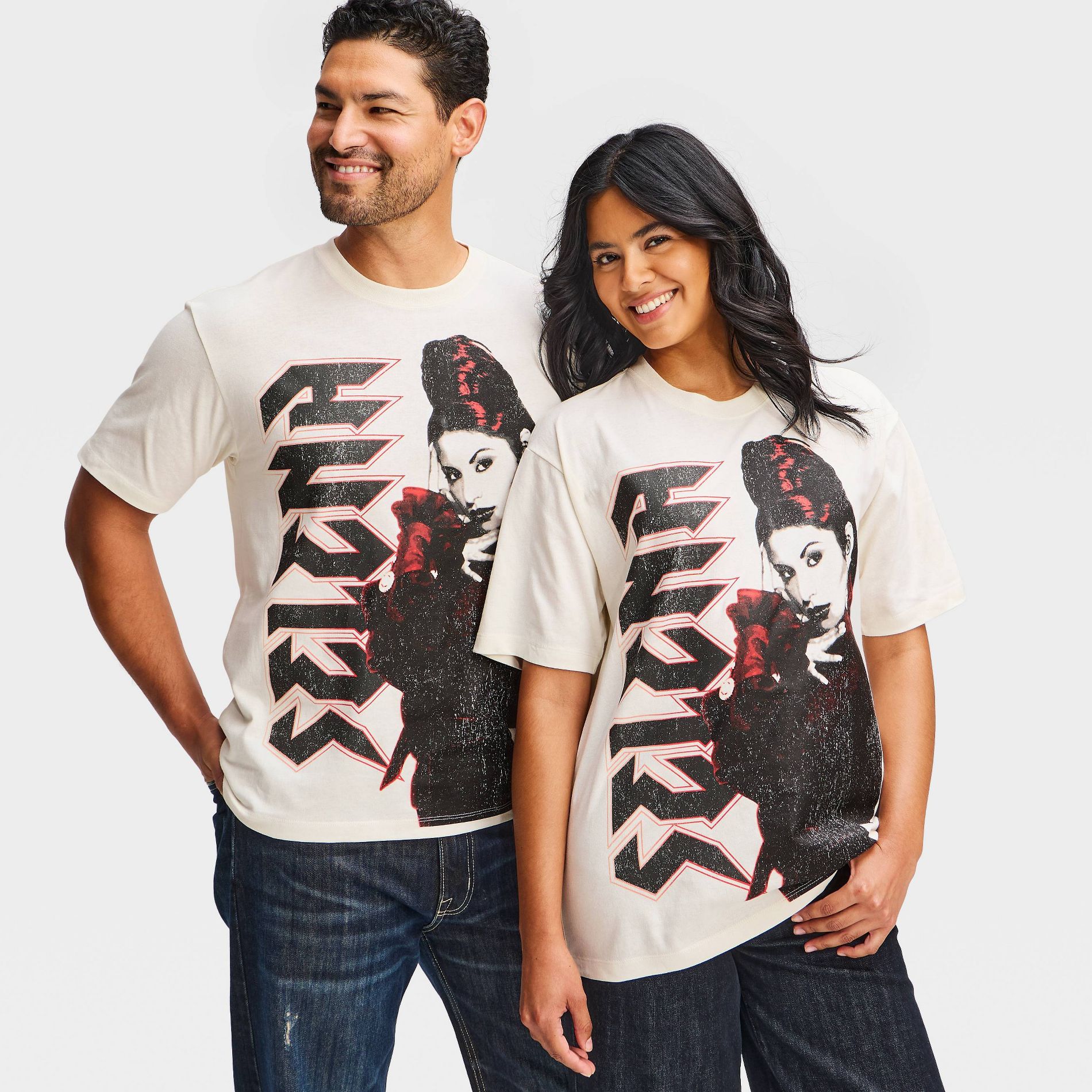 Latino Heritage Month Adult Selena Boyfriend Short Sleeve T-Shirt - Cream S