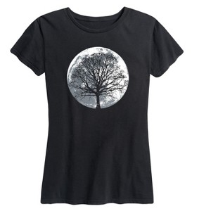 Women's - Instant Message - Moon, Tree Silhouette Short Sleeve Graphic T-Shirt - 1 of 4