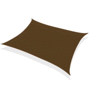 Sun Shade Sail Canopy UV Block – Waterproof Outdoor Shelter for Patio, Deck, Garden - Brown - 8X12 - 1 of 4