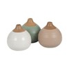 Sagebrook Home Set of 3 Glazed Bud Vases Group of Ceramic Flower Vases Decorative Table - 4 of 4