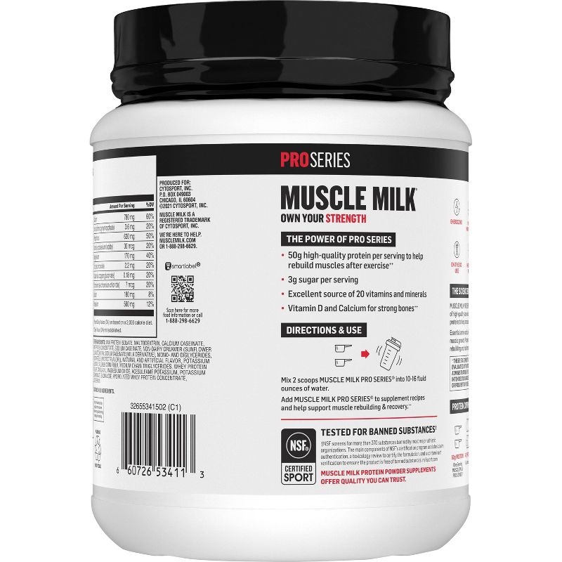 Muscle Milk Pro Series Protein Powder - Vanilla - 32oz, 4 of 7