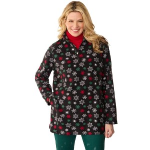Woman Within Microfleece Quarter-Zip Pullover - 1 of 4