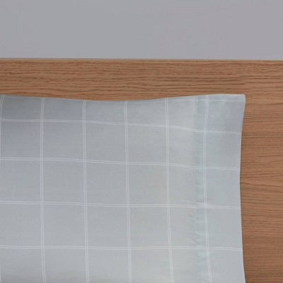 Eddie Striped Blue Microfiber Full Comforter and Sheet Set