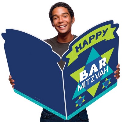 Big Dot of Happiness Blue Bar Mitzvah - Mazel Tov Boy Giant Greeting Card - Big Shaped Jumborific Card