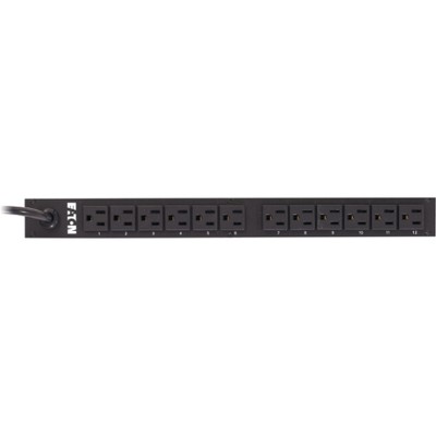 Eaton ePDU Basic 12-Outlets 1.44kW PDU - Basic - 12 x NEMA 5-15R - 120 V AC - 1440 W - 1U - Horizontal - Rack Mount