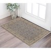 Tan and Gray Wool Oriental Hand Knotted Area Rug With Fringe - 2 of 4