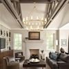PAKOKULA Modern 24 light Gold Farmhouse Wagon Wheel Chandelier with Glass Shade - 2 of 4