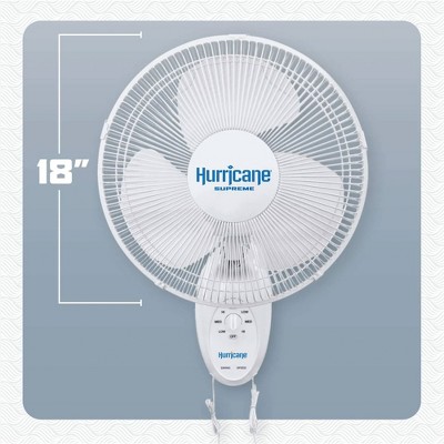 Hurricane Supreme 18" White Plastic Oscillating Wall Mounted Fan, 4 Pack