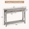 Nasitip Farmhouse Sofa Table - Console Table with Rattan Drawers, Entryway Table with Storage for Living Room, Hallway, Foyer - 3 of 4