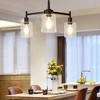 Whizmax Farmhouse Pendant Light with Clear Glass Barrel Lights, Classic Black, For Dining Room, Living Room, Bedroom, Kitchen - 3 of 4
