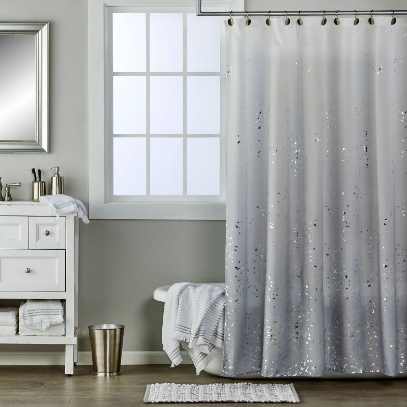 Splatter Shower Curtain Gray - SKL Home, 5 of 6