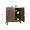 31.5" Wide Sideboard Buffet Cabinet with Storage, Carved 2 Door Accent Cabinet, Walnut Decorative Console for Entryway, Office, Kitchen-The Pop Home - 4 of 4