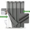 Charcoal Linen Textured Shower Curtain with Snap - in Fabric Liner Set, Hotel Luxury Decor Waterproof Bathroom Shower - 2 of 4