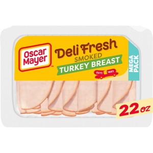 Oscar Mayer Deli Fresh Smoked Turkey Breast Sliced Lunch Meat Mega Pack - 22oz - 1 of 4