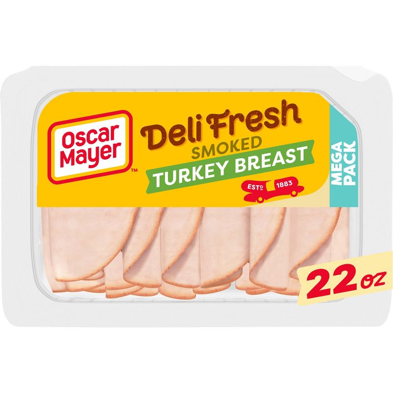 Oscar Mayer Deli Fresh Smoked Turkey Breast Sliced Lunch Meat Mega Pack - 22oz, 1 of 10