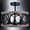 Urban Ambiance Luxury New Traditional Ceiling Light,  13''H x 16''W,  Matte Black and Gray Wood Finish, ULB2130 - 4 of 4