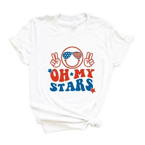 Simply Sage Market Women's Oh My Stars Smiley Face  Short Sleeve Graphic Tee - 1 of 4