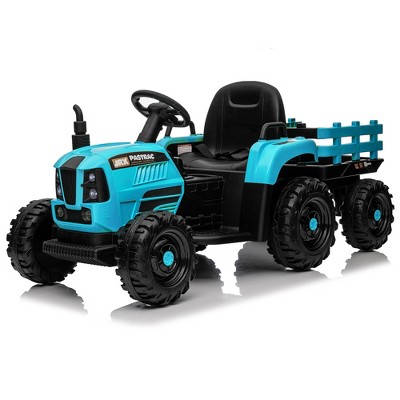 Kids Ride on Excavator, 12V Battery Powered Kids Excavator Ride On Toy, Ride on Tractor with Front Bucket, Toddlers Bulldozer with 2 Speed