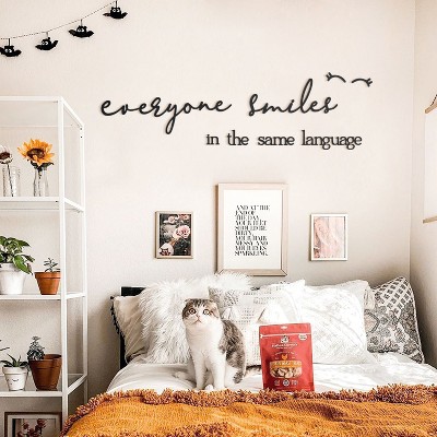 Everyone Smiles in the Same Language Metal Wall Art Set, 8-Pieces, Home Living Room Decor
