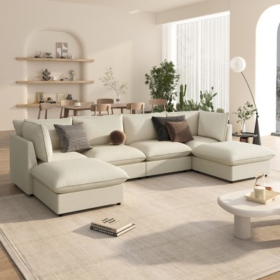 Modern Large U-shape Sectional Sofa, 2 Large Chaise With Removable ...