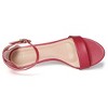 Allegra K Women's Faux Leather Adjustable Ankle Strap Kitten Heel Sandals - 4 of 4