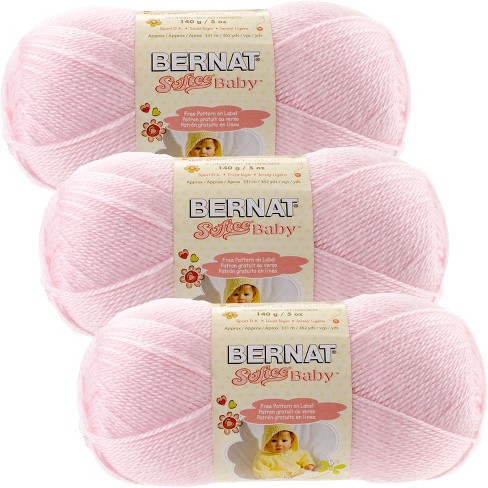 Bernat Softee Baby Pink Yarn 3 Pack Of 141g/5oz Acrylic 3 Dk