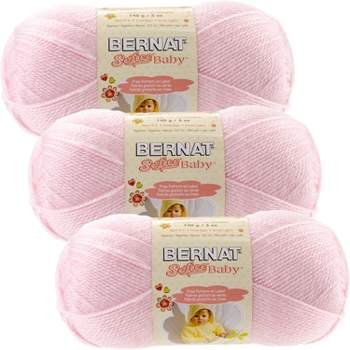 Bernat Softee Baby Pink Yarn  3 Pack of 141g/5oz  Acrylic  3 DK (Light) - 362 Yards  Knitting/Crochet