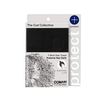 Conair Curl Collective Rectangular Ultra-Absorbent T-Shirt Hair Towel - Black